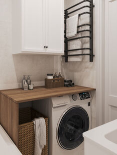 Фото № 4: Дизайн-проект трехкомнатной квартиры 64.29  м² Стиль Модернизм для ЖК Московский