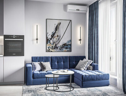 Фото № 1: Дизайн-проект двухкомнатной квартиры 63.68  м² Стиль Модернизм для ЖК Равновесие