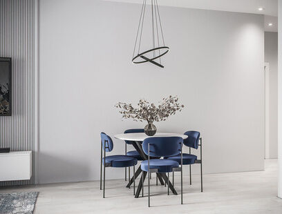 Фото № 3: Дизайн-проект двухкомнатной квартиры 63.68  м² Стиль Модернизм для ЖК Равновесие