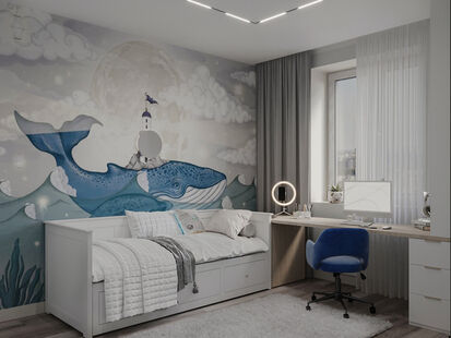 Фото № 5: Дизайн-проект трехкомнатной квартиры 59.7  м² Современный стиль для ЖК Молодежный