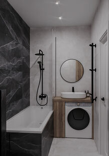 Фото № 4: Дизайн-проект трехкомнатной квартиры 59.7  м² Современный стиль для ЖК Молодежный