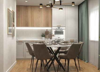 Фото № 1: Дизайн-проект двухкомнатной квартиры 57.71  м² Стиль Модернизм для ЖК Московский