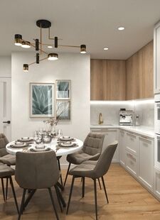 Фото № 5: Дизайн-проект двухкомнатной квартиры 57.71  м² Стиль Модернизм для ЖК Московский