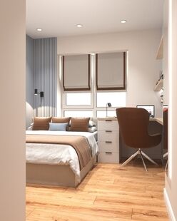 Фото № 1: Дизайн-проект двухкомнатной квартиры 52.05  м² Современный стиль для ЖК Аквилон