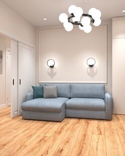 Фото № 4: Дизайн-проект двухкомнатной квартиры 52.05  м² Современный стиль для ЖК Аквилон