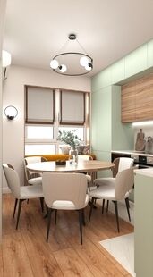 Фото № 5: Дизайн-проект двухкомнатной квартиры 52.05  м² Современный стиль для ЖК Аквилон