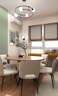 Фото № 2: Дизайн-проект двухкомнатной квартиры 52.05  м² Современный стиль для ЖК Аквилон