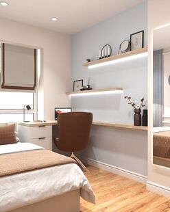 Фото № 3: Дизайн-проект двухкомнатной квартиры 52.05  м² Современный стиль для ЖК Аквилон