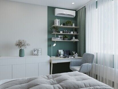 Фото № 2: Дизайн-проект однокомнатной квартиры 52.54  м² Современный стиль для ЖК Московский