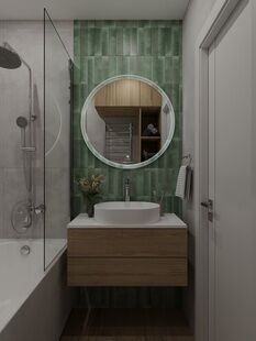 Фото № 6: Дизайн-проект однокомнатной квартиры 52.54  м² Современный стиль для ЖК Московский