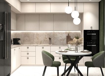 Фото № 2: Дизайн-проект двухкомнатной квартиры 68.3  м² Стиль Модернизм для ЖК Московский