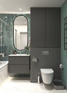 Фото № 3: Дизайн-проект двухкомнатной квартиры 68.3  м² Стиль Модернизм для ЖК Московский