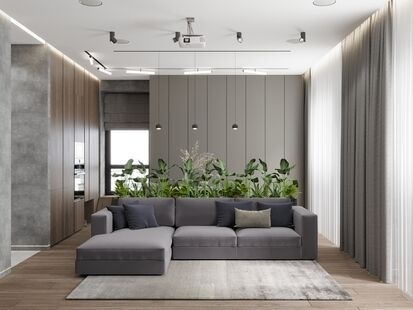 Фото № 1: Дизайн-проект трехкомнатной квартиры 90.8  м² Современный стиль для ЖК Отрада