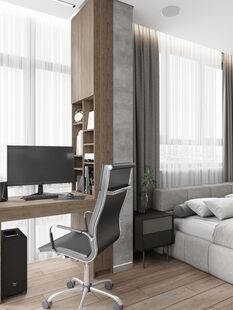 Фото № 4: Дизайн-проект трехкомнатной квартиры 90.8  м² Современный стиль для ЖК Отрада