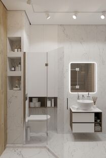 Фото № 2: Дизайн-проект трехкомнатной квартиры 90.8  м² Современный стиль для ЖК Отрада