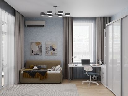 Фото № 1: Дизайн-проект двухкомнатной квартиры 49.1  м² Стиль Контемпорари для ЖК Южные Сады