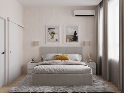 Фото № 3: Дизайн-проект двухкомнатной квартиры 49.1  м² Стиль Контемпорари для ЖК Южные Сады