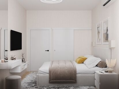 Фото № 5: Дизайн-проект двухкомнатной квартиры 49.1  м² Стиль Контемпорари для ЖК Южные Сады