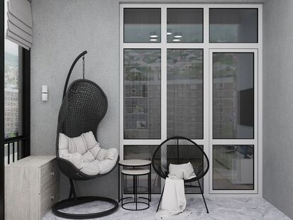 Фото № 2: Дизайн-проект двухкомнатной квартиры 49.1  м² Стиль Контемпорари для ЖК Южные Сады