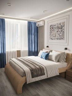 Фото № 6: Дизайн-проект двухкомнатной квартиры 49.5  м² Современная классика для ЖК Бригантина