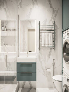 Фото № 3: Дизайн-проект двухкомнатной квартиры 49.5  м² Современная классика для ЖК Бригантина