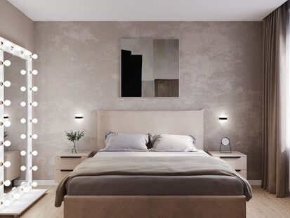 Фото № 2: Дизайн-проект двухкомнатной квартиры 46.5  м² Стиль Контемпорари для ЖК Московский