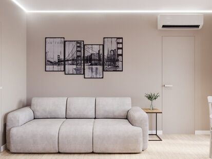 Фото № 4: Дизайн-проект двухкомнатной квартиры 46.5  м² Стиль Контемпорари для ЖК Московский