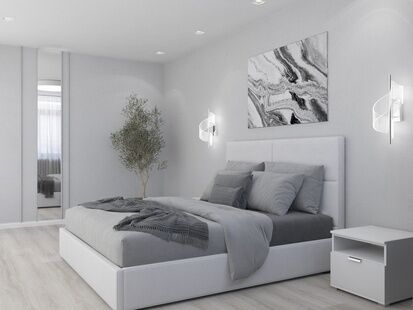 Фото № 1: Дизайн-проект однокомнатной квартиры 41.19  м² Стиль Минимализм для ЖК Happy