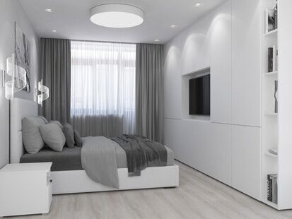 Фото № 4: Дизайн-проект однокомнатной квартиры 41.19  м² Стиль Минимализм для ЖК Happy