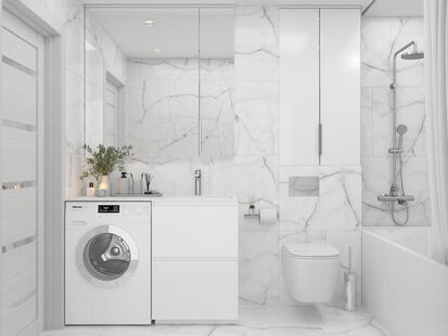 Фото № 2: Дизайн-проект однокомнатной квартиры 41.19  м² Стиль Минимализм для ЖК Happy