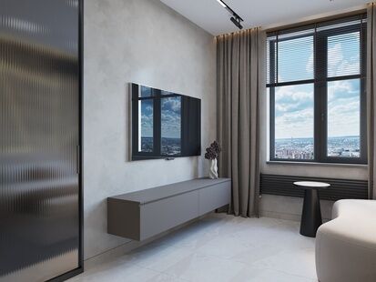 Фото № 5: Дизайн-проект двухкомнатной квартиры 65.53  м² Стиль Лофт для ЖК ЗИЛ АРТ