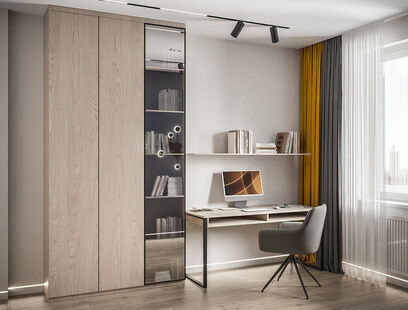 Фото № 4: Дизайн-проект трехкомнатной квартиры 68.5  м² Стиль Модернизм для ЖК Dream Tower