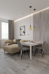 Фото № 6: Дизайн-проект квартиры-студии 28.75  м² Современный стиль для ЖК Галактика