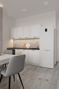 Фото № 2: Дизайн-проект квартиры-студии 28.75  м² Современный стиль для ЖК Галактика