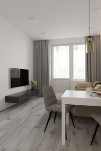 Фото № 5: Дизайн-проект квартиры-студии 28.75  м² Современный стиль для ЖК Галактика