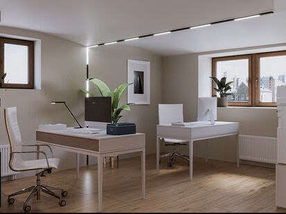 Фото № 3: Дизайн-проект коммерческого помещения 68.46  м² Современный стиль для офисного помещения