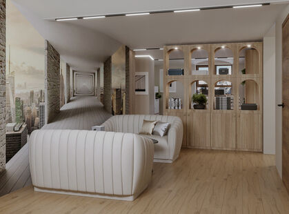 Фото № 2: Дизайн-проект коммерческого помещения 68.46  м² Современный стиль для офисного помещения