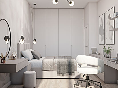 Фото № 3: Дизайн-проект трехкомнатной квартиры 65.14  м² Современный стиль для ЖК ЗИЛ АРТ