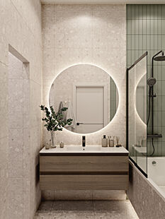 Фото № 4: Дизайн-проект трехкомнатной квартиры 65.14  м² Современный стиль для ЖК ЗИЛ АРТ