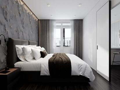 Фото № 5: Дизайн-проект однокомнатной квартиры 35.29  м² Современный стиль для цдс черная речка