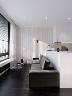 Фото № 4: Дизайн-проект однокомнатной квартиры 35.29  м² Современный стиль для цдс черная речка