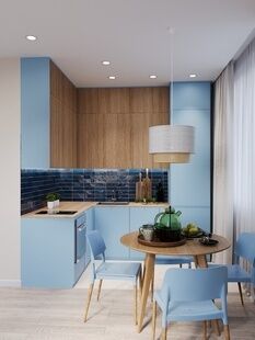 Фото № 4: Дизайн-проект двухкомнатной квартиры 42.8  м² Стиль Контемпорари для ЖК Бригантина