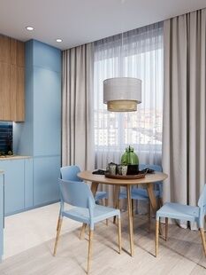 Фото № 5: Дизайн-проект двухкомнатной квартиры 42.8  м² Стиль Контемпорари для ЖК Бригантина