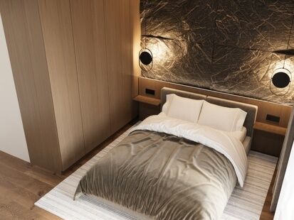 Фото № 3: Дизайн-проект двухкомнатной квартиры 57.11  м² Стиль Модернизм для ЖК Алые Паруса