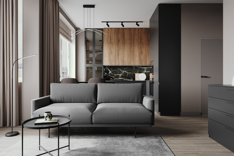 Фото № 6: Дизайн-проект двухкомнатной квартиры 49.93  м² Современный стиль для ЖК Pilot 9-18