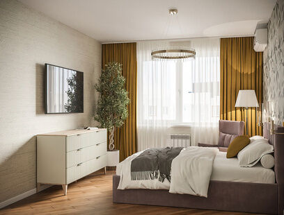 Фото № 5: Дизайн-проект двухкомнатной квартиры 66.17  м² Стиль Контемпорари для тсж большая набережная