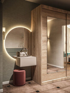 Фото № 6: Дизайн-проект двухкомнатной квартиры 66.17  м² Стиль Контемпорари для тсж большая набережная