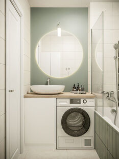 Фото № 2: Дизайн-проект двухкомнатной квартиры 66.17  м² Стиль Контемпорари для тсж большая набережная