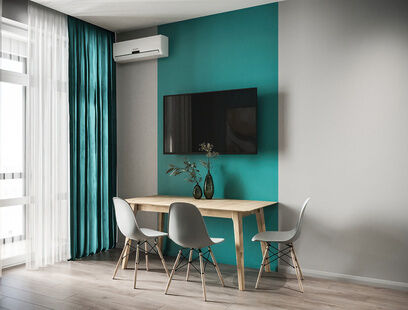 Фото № 4: Дизайн-проект однокомнатной квартиры 37.4  м² Скандинавский стиль для ЖК Прокшино