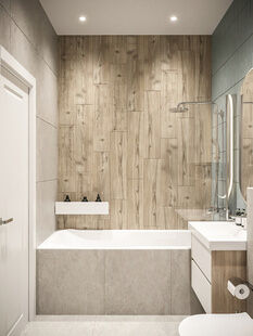 Фото № 6: Дизайн-проект однокомнатной квартиры 37.4  м² Скандинавский стиль для ЖК Прокшино